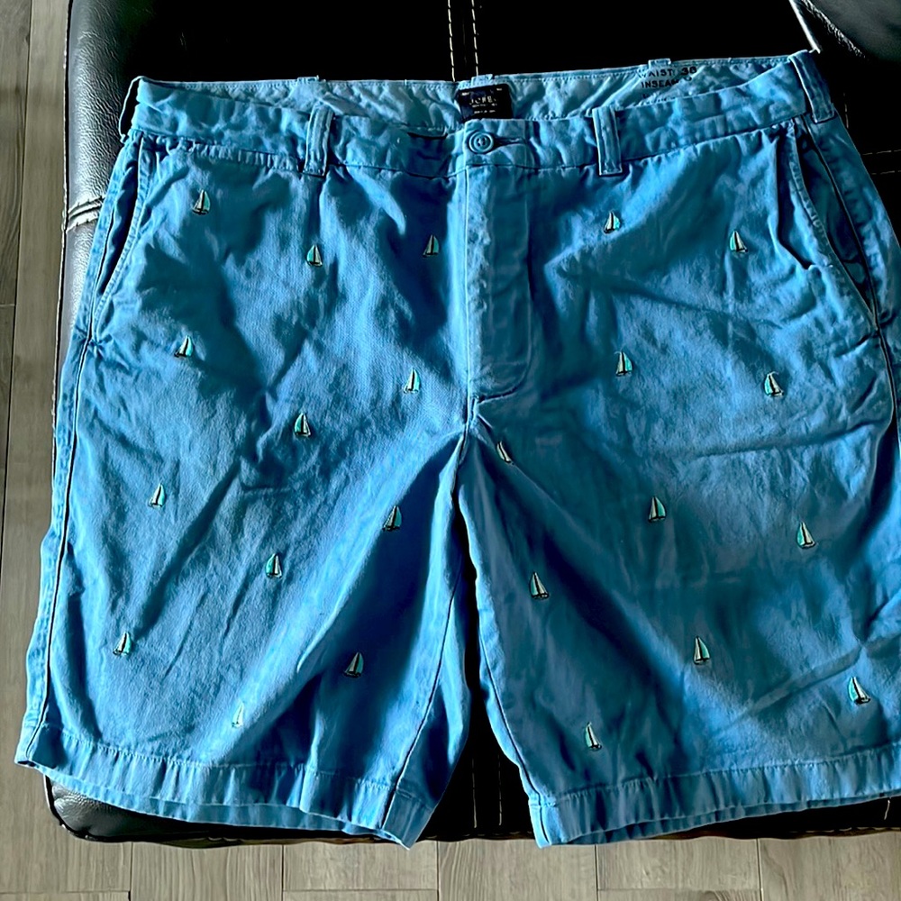 J Crew Mens sailing shorts Twill Cotton 38w 9 inseam